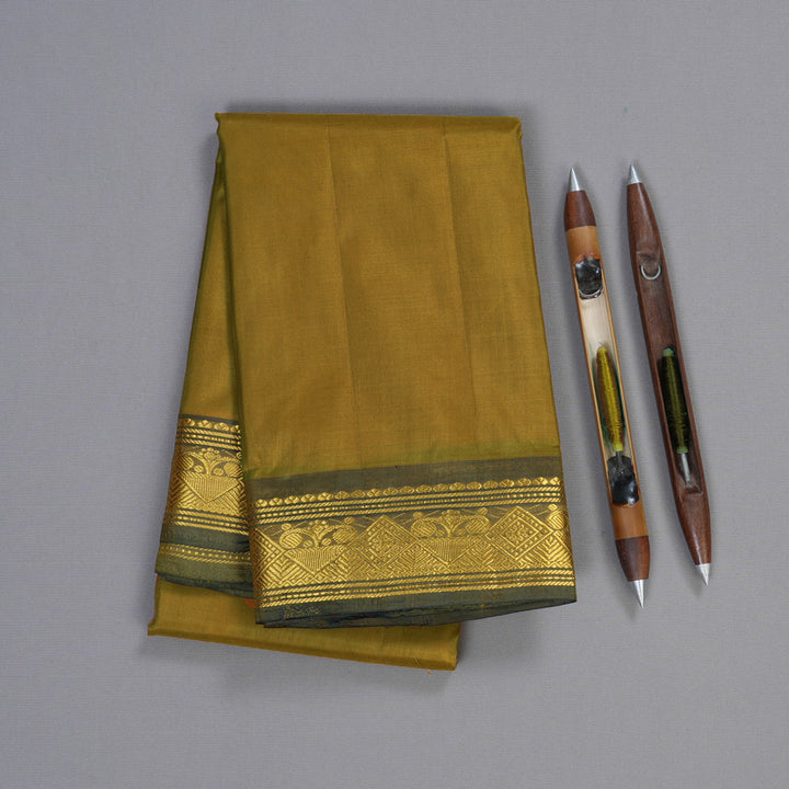 Hayagrivas Sandal Handloom Kanjivaram Silk Saree with Dark Green Border BBD1113K1-45