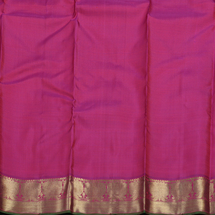 Hayagrivas Dark Orange Handloom Kanjivaram Silk Saree with Redish Pink Border BBD1117K1-1