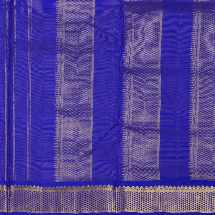 Hayagrivas Fluorescent Green Handloom Kanjivaram Ten Yards Silk Saree with Blue Border BBD1120K5-1