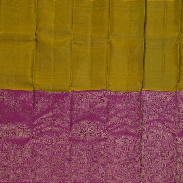 Hayagrivas Sampanga Yellow and Purple Handloom Kanjivaram Silk Saree BBD1121K6-6