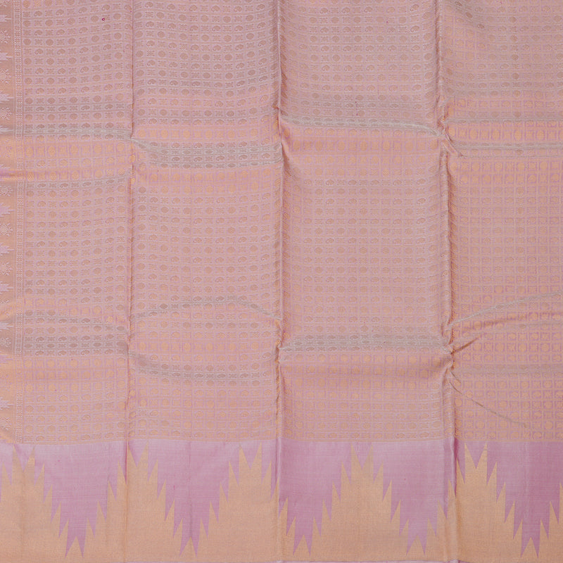 Hayagrivas Handloom Half White Kanjivaram Silk Saree with Multicolour Temple Border Border BBD1121K7-4