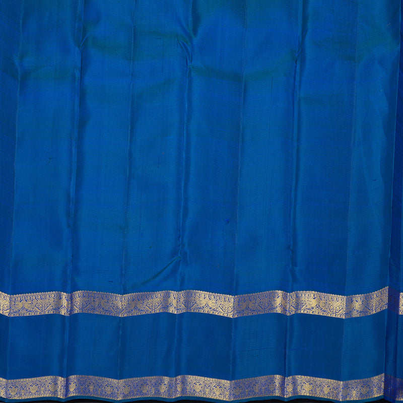 Hayagrivas Blue Kanjivaram Silk Saree with Peacock Blue Border BBD1122K12-1