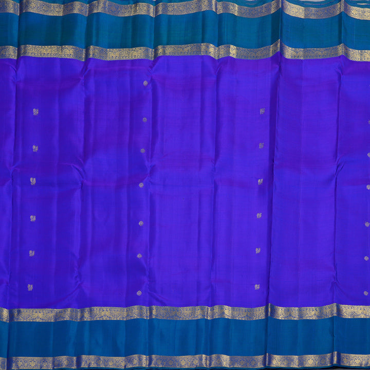 Hayagrivas Blue Kanjivaram Silk Saree with Peacock Blue Border BBD1122K12-1