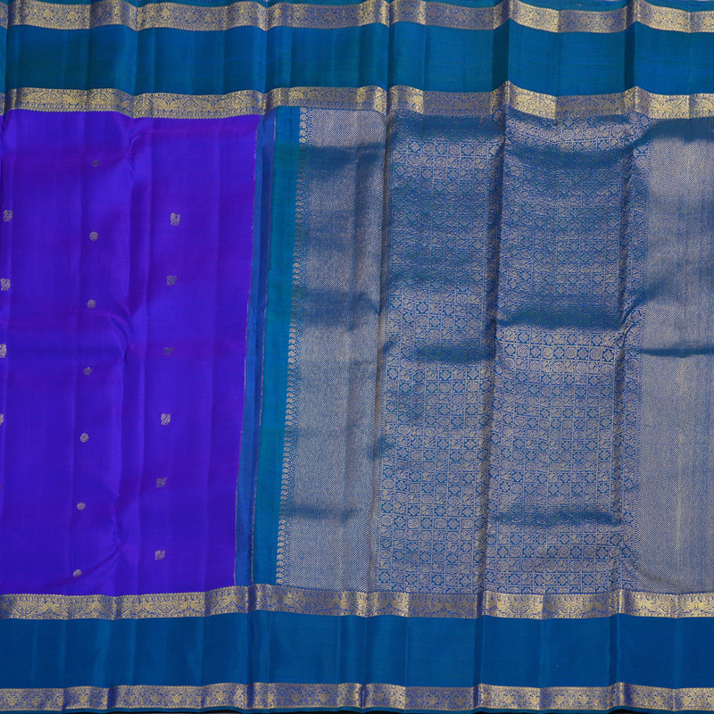 Hayagrivas Blue Kanjivaram Silk Saree with Peacock Blue Border BBD1122K12-1