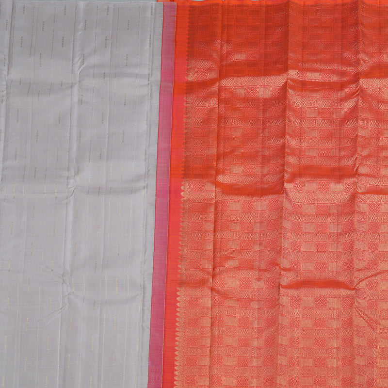 Hayagrivas Silver Grey Handloom Kanjivaram Silk Saree BBD1122K16-1