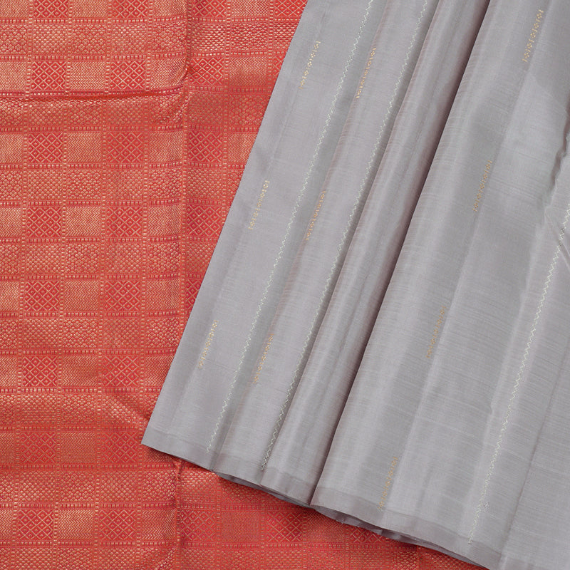 Hayagrivas Silver Grey Handloom Kanjivaram Silk Saree BBD1122K16-1