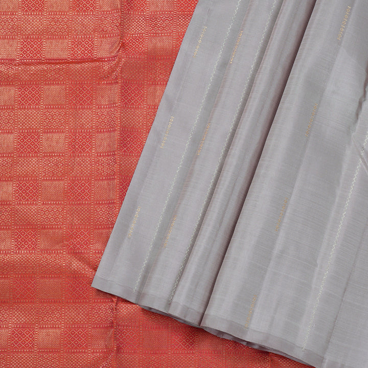 Hayagrivas Silver Grey Handloom Kanjivaram Silk Saree BBD1122K16-1