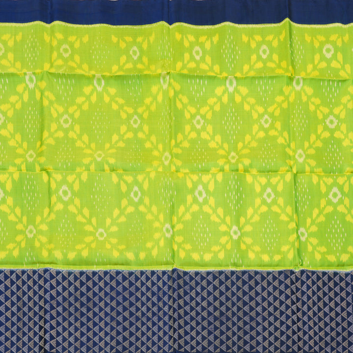 Hayagrivas Fluorescent Green Handloom Soft Silk Saree with Blue Border BBD1125K4-4