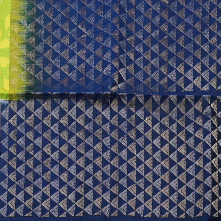 Hayagrivas Fluorescent Green Handloom Soft Silk Saree with Blue Border BBD1125K4-4