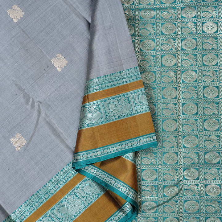 Hayagrivas Handloom Soft Silk Saree in Elegant Grey BBD1127K13-3