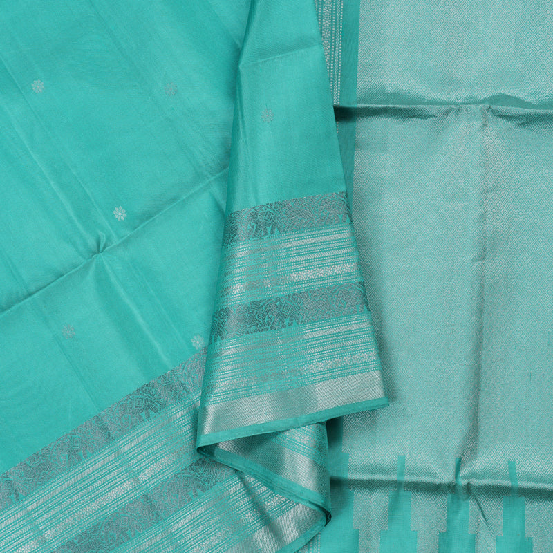Hayagrivas Handloom Soft Silk Saree in Enchanting Sea Blue Color BBD1127K14-1