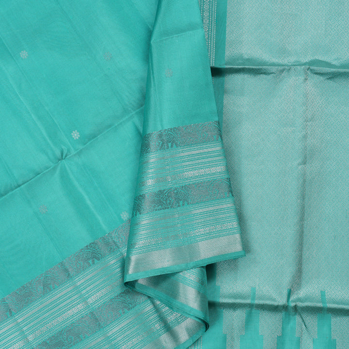 Hayagrivas Handloom Soft Silk Saree in Enchanting Sea Blue Color BBD1127K14-1