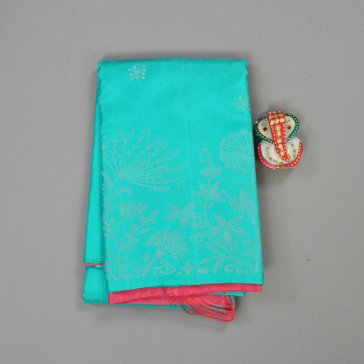 Hayagrivas Handloom Soft Silk Saree in Vibrant Sky Blue BBD1127K9-1