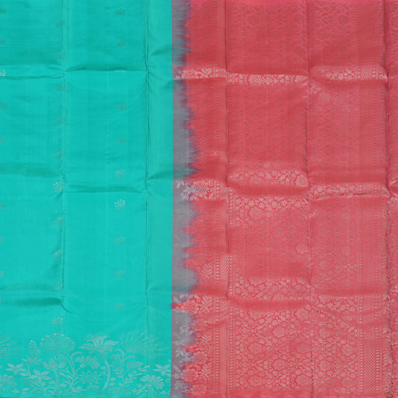 Hayagrivas Handloom Soft Silk Saree in Vibrant Sky Blue BBD1127K9-1