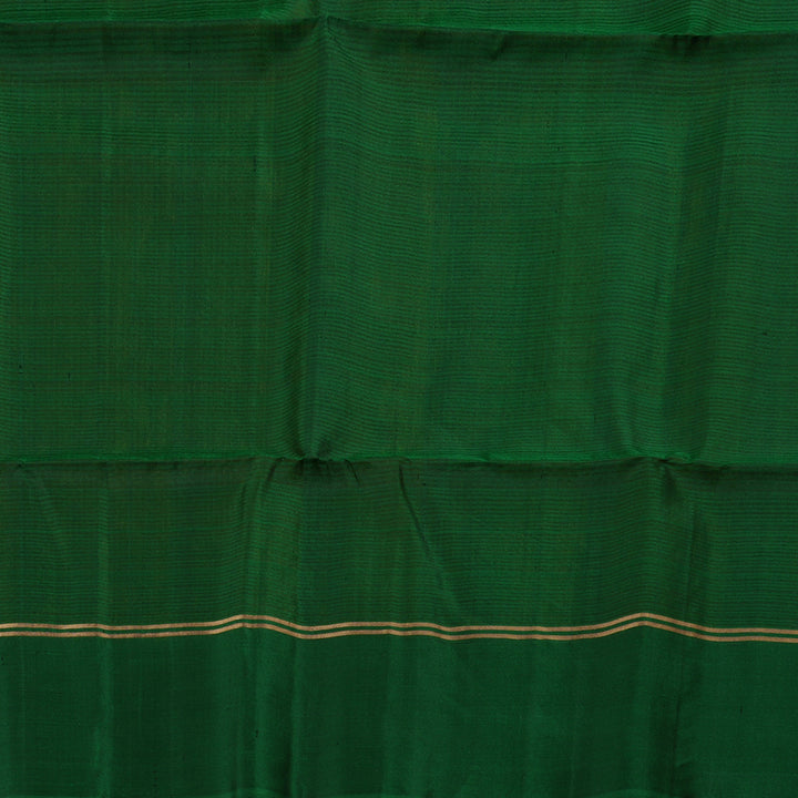 Hayagrivas Mustard Yellow Handloom Kanjivaram Soft Silk Saree with Bottle Green Border BBD1129K11-3