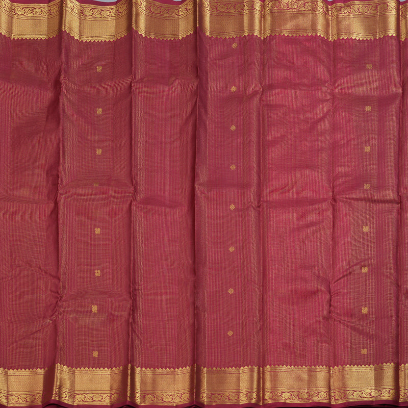 Hayagrivas Maroon Kanjivaram Silk Saree with Jari Kattam - BBD112D2-1