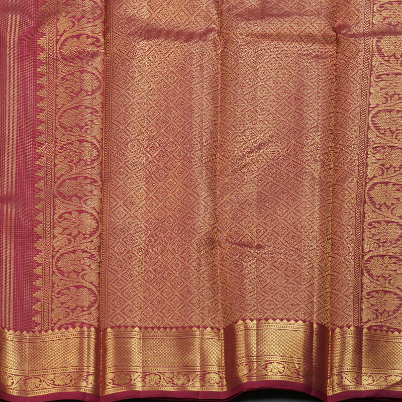 Hayagrivas Maroon Kanjivaram Silk Saree with Jari Kattam - BBD112D2-1