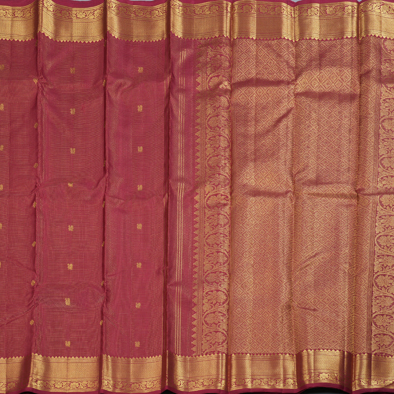 Hayagrivas Maroon Kanjivaram Silk Saree with Jari Kattam - BBD112D2-1