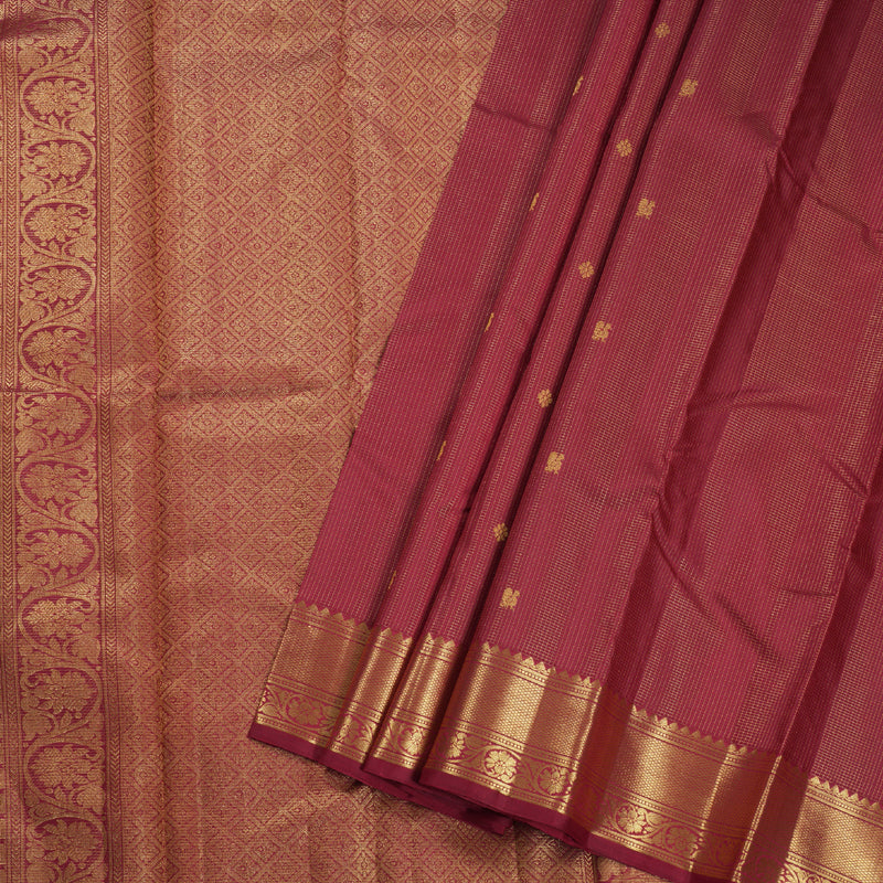 Hayagrivas Deep Red Kanjivaram Silk Saree with Jari Kattam - BBD112D2-1