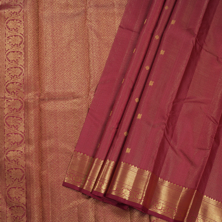 Hayagrivas Maroon Kanjivaram Silk Saree with Jari Kattam - BBD112D2-1