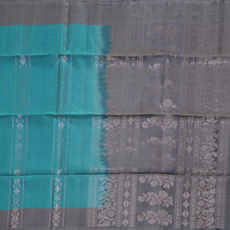 Hayagrivas Sea Blue Handloom Soft Silk Saree BBD1130K3-9