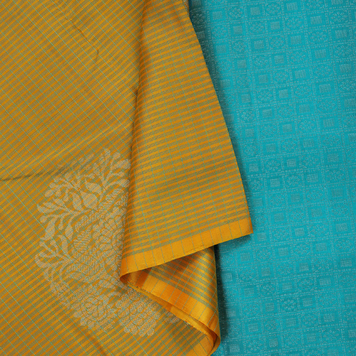 Hayagrivas Yellow Thread Checks Soft Silk Saree BBD1130K5-10