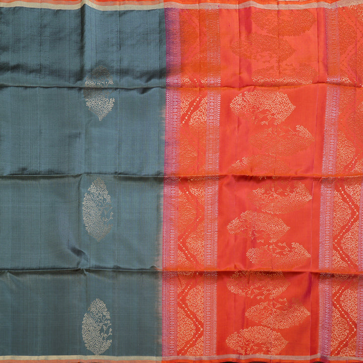 Hayagrivas Beautiful Dark Grey Handloom Soft Silk Saree BBD1131K1-52