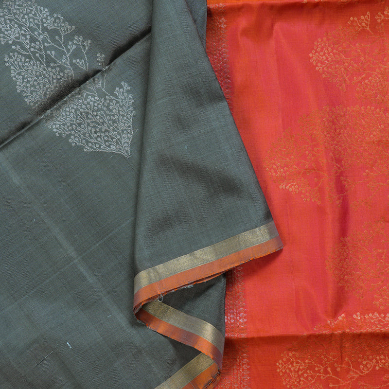 Hayagrivas Beautiful Dark Grey Handloom Soft Silk Saree BBD1131K1-52