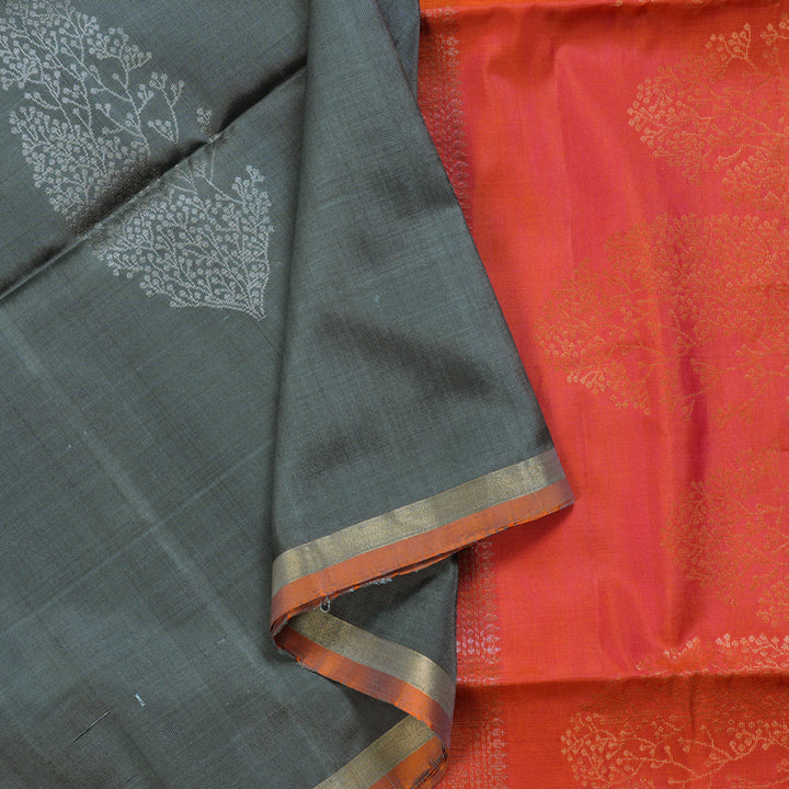 Hayagrivas Beautiful Dark Grey Handloom Soft Silk Saree BBD1131K1-52