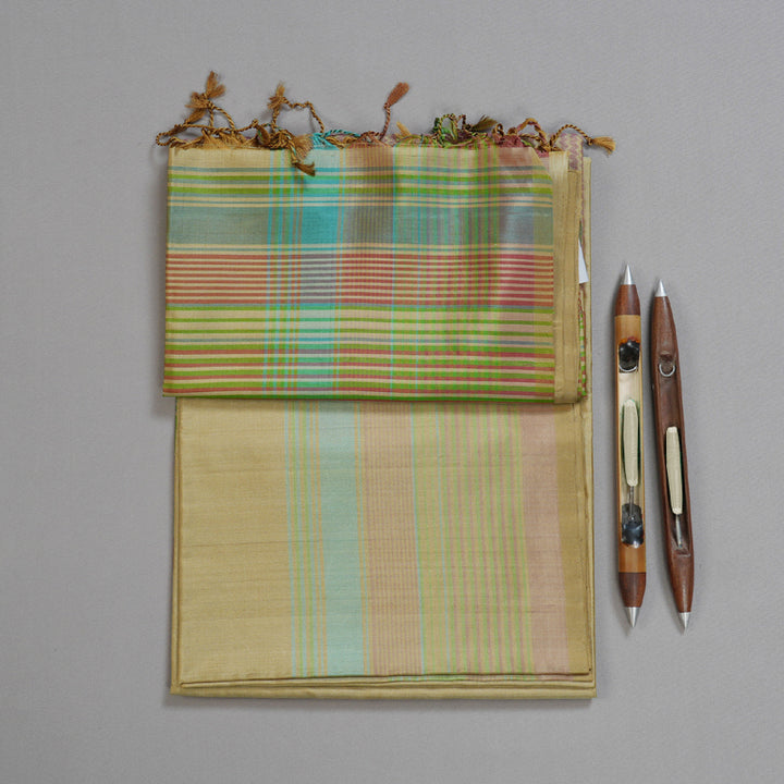 Hayagrivas Light Sandal Beige Handloom Soft Silk Saree BBD1131K1-9