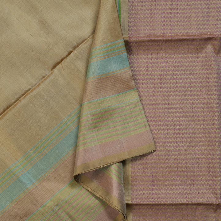 Hayagrivas Light Sandal Beige Handloom Soft Silk Saree BBD1131K1-9