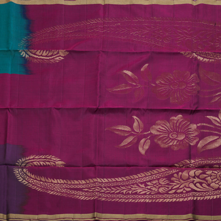 Hayagrivas Muppagam (Teal Bue,Purple And Plum Purple) Handloom Soft Silk Saree BBD1131K3-19