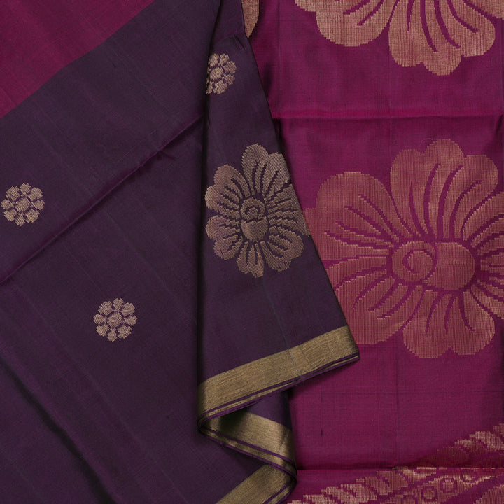 Hayagrivas Muppagam (Teal Bue,Purple And Plum Purple) Handloom Soft Silk Saree BBD1131K3-19