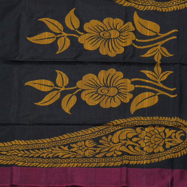 Hayagrivas Black Handloom Soft Silk Saree with Ganga Jamuna (Light Green And Purple) Border BBD1131K3-6