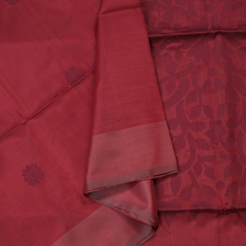 Hayagrivas Handloom kanjivaram soft silk saree in Dark maroon BBD1131K3-8