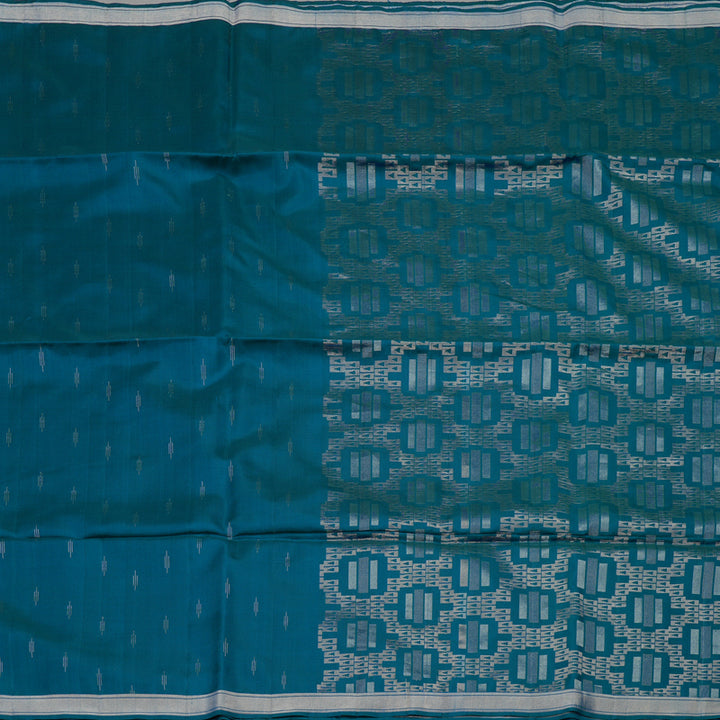 Hayagrivas Handloom Peacock Blue Soft Silk Saree BBD1134K2-2