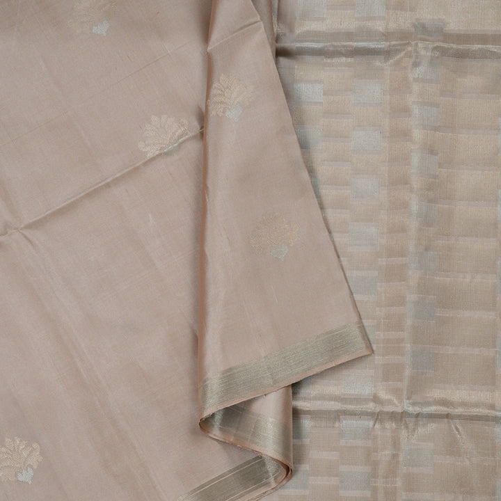 Hayagrivas Sandal Beige Handloom Kanjivaram Soft Silk Saree BBD1135K1-1