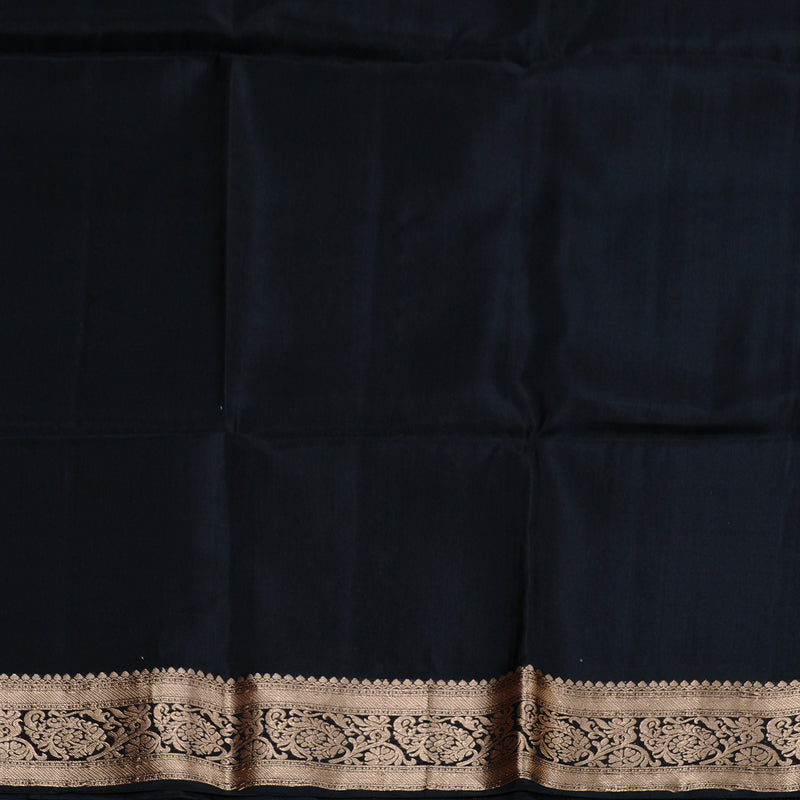 Hayagrivas Grey Handloom Soft Silk Saree with Black Border BBD1136K4-1