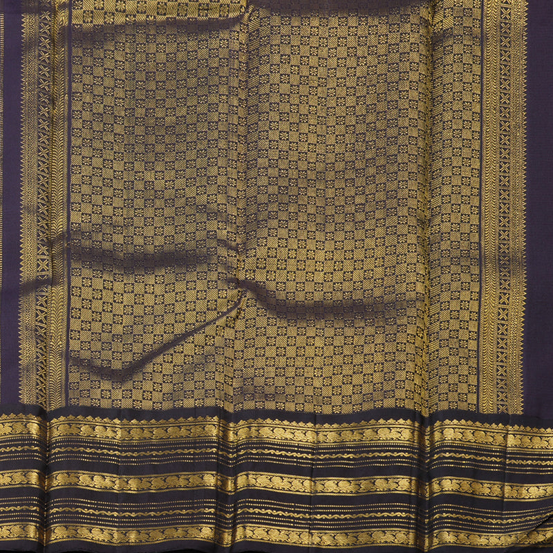 Hayagrivas Handloom Kanjivaram Silk Saree in Sandal Muted Checks BBD1140K3-1