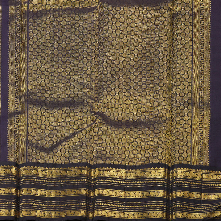 Hayagrivas Handloom Kanjivaram Silk Saree in Sandal Muted Checks BBD1140K3-1