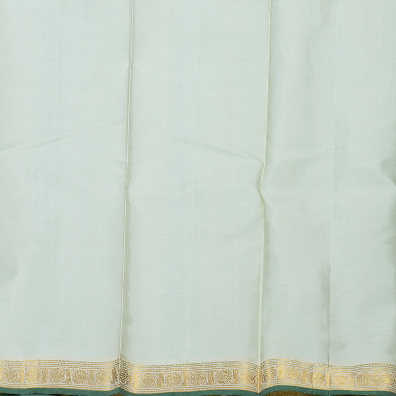 Hayagrivas Sea Blue Handloom Kanjivaram Silk Saree with Half White Border BBD1143K6-1