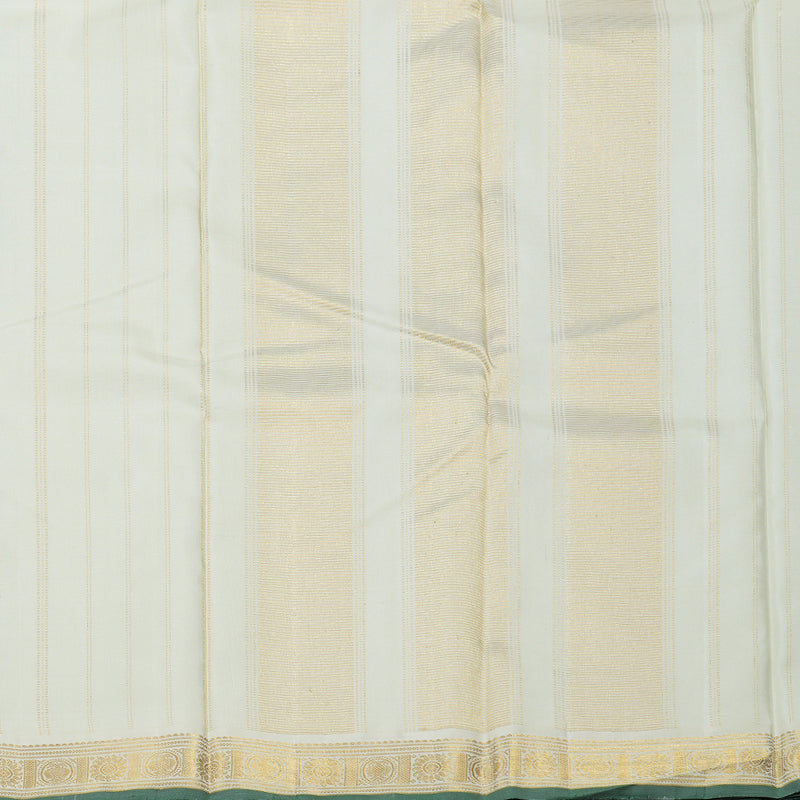 Hayagrivas Sea Blue Handloom Kanjivaram Silk Saree with Half White Border BBD1143K6-1