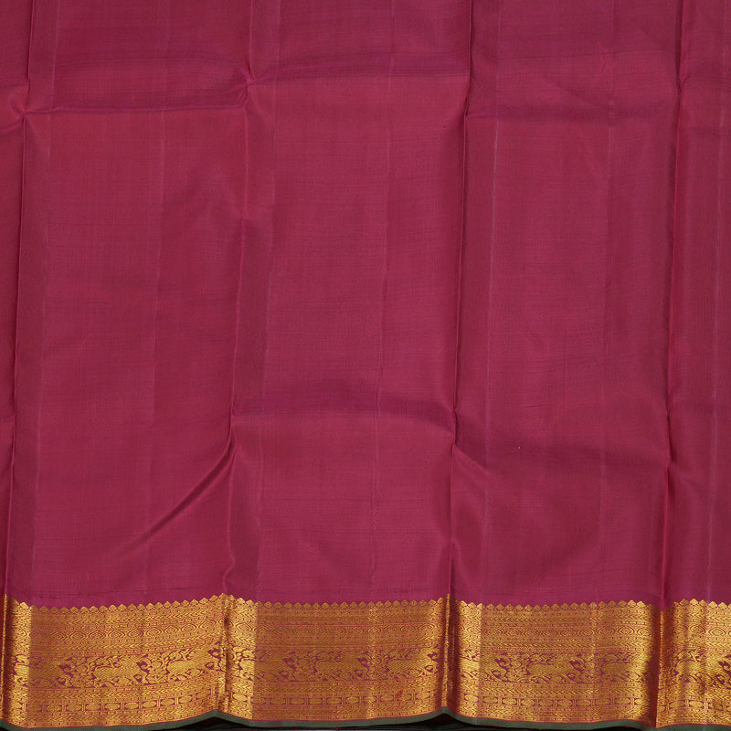 Hayagrivas Light Lemon Yellow Handloom Kanjivaram Silk Saree with Maroon Border BBD1145K7-1