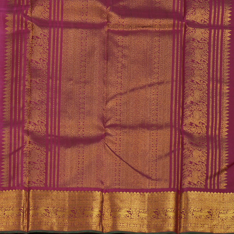 Hayagrivas Light Lemon Yellow Handloom Kanjivaram Silk Saree with Maroon Border BBD1145K7-1