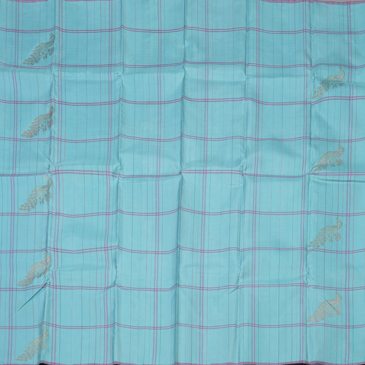 Hayagrivas Handloom Sky Blue Kanjivaram Silk Saree BBD1146K1-1