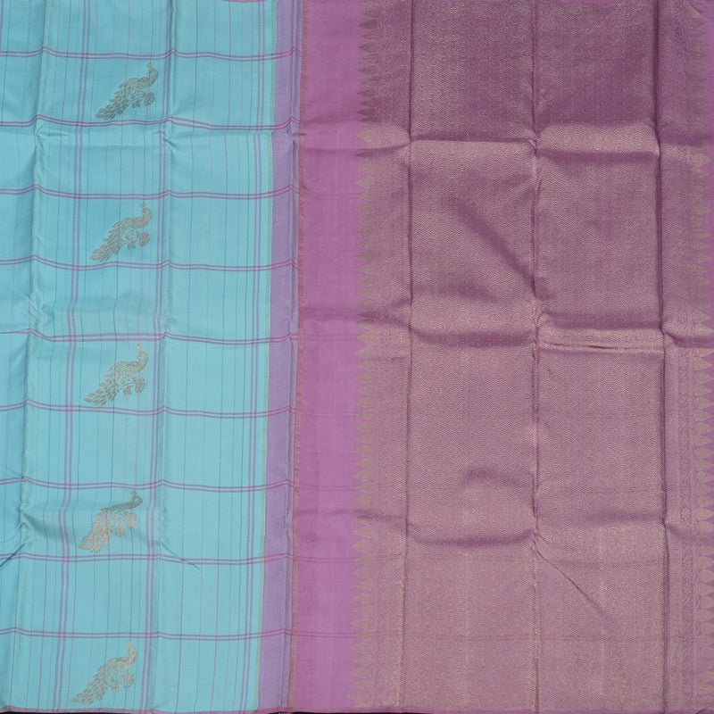 Hayagrivas Handloom Sky Blue Kanjivaram Silk Saree BBD1146K1-1