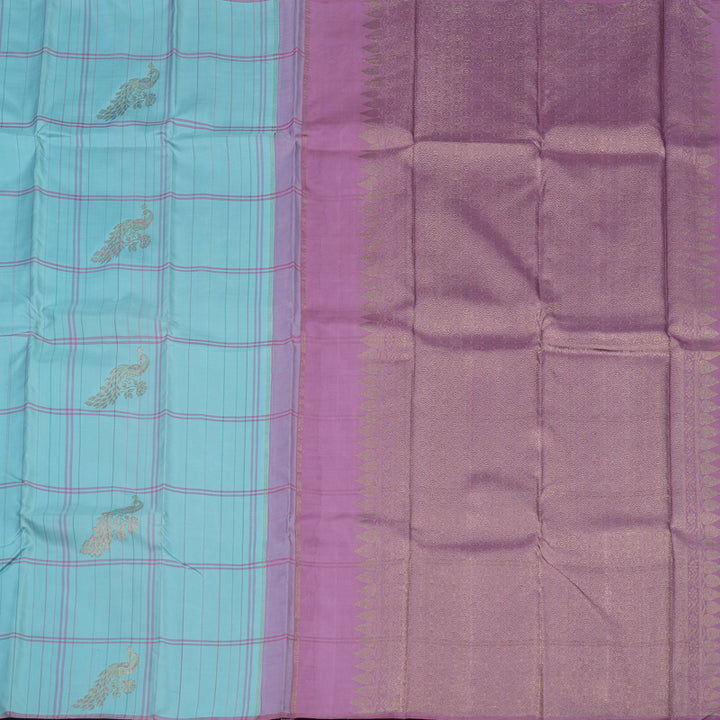 Hayagrivas Handloom Sky Blue Kanjivaram Silk Saree BBD1146K1-1