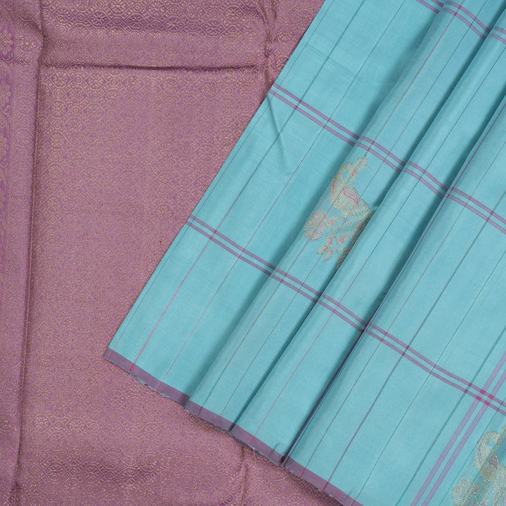 Hayagrivas Handloom Sky Blue Kanjivaram Silk Saree BBD1146K1-1