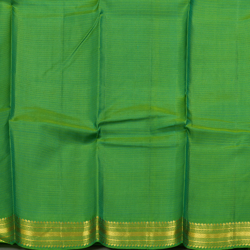 Hayagrivas Green Handloom Kanjivaram Silk Saree with Light Green Border BBD1149K1-1