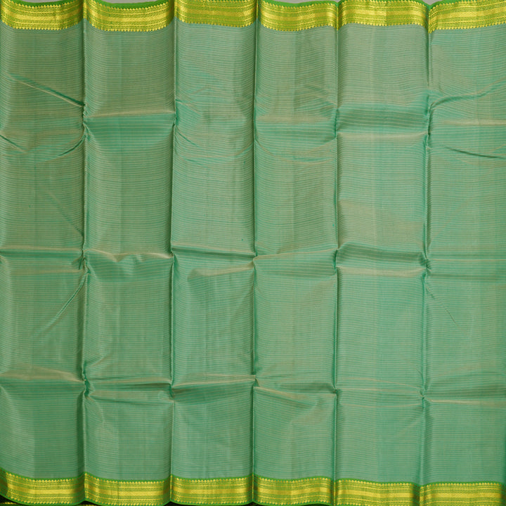 Hayagrivas Green Handloom Kanjivaram Silk Saree with Light Green Border BBD1149K1-1